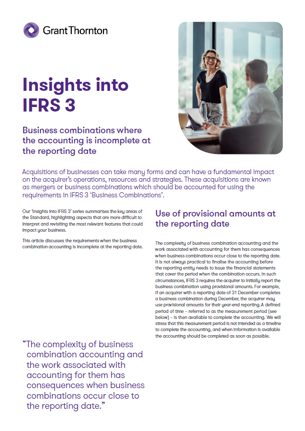Where accounting is incomplete at the reporting date