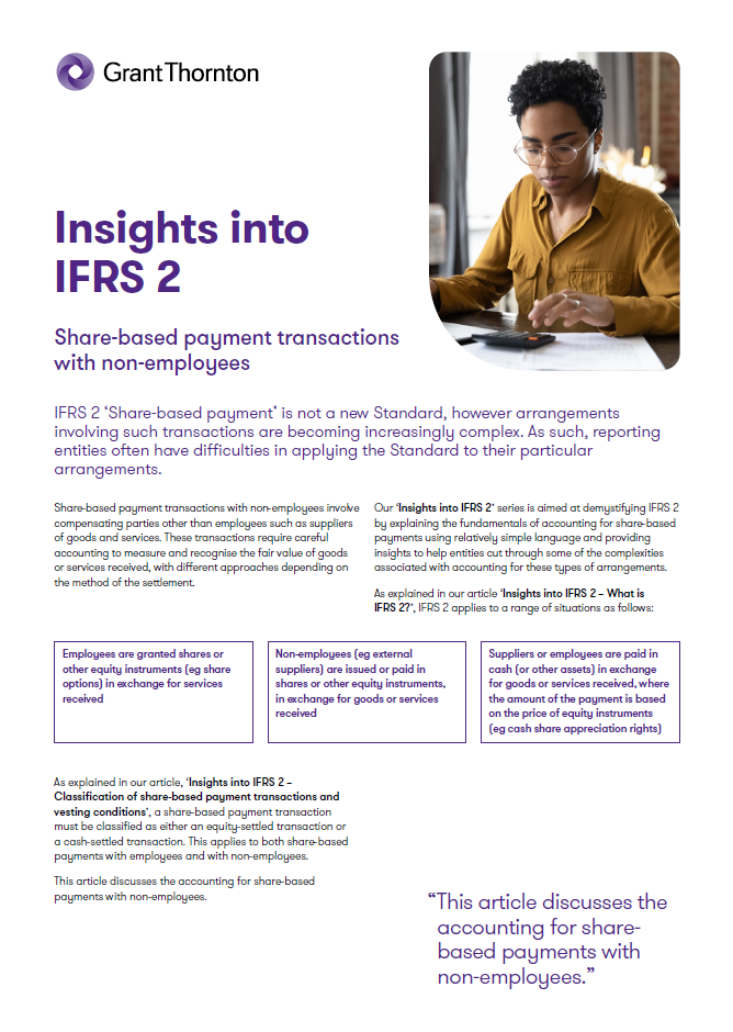 Transacciones de pagos basados en acciones con no empleados