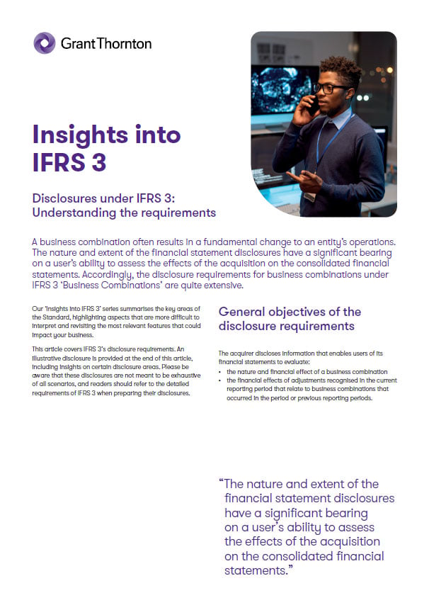 Disclosures under IFRS 3: Understanding the requirements