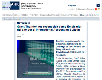 AHK - Grant Thornton Empleador del Año