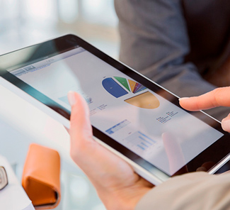 Tablet con gráficos