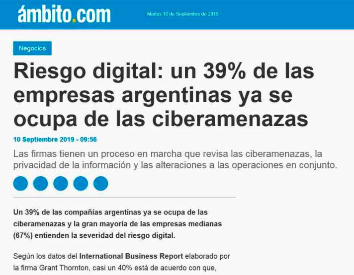 Riesgo digital - Ámbito Financiero