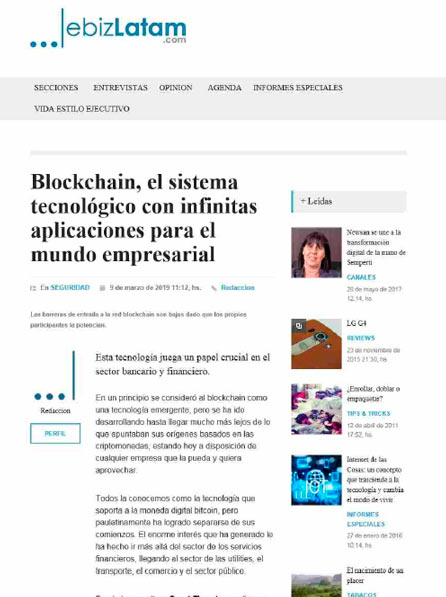 Nota eBiz LATAM - Blockchain