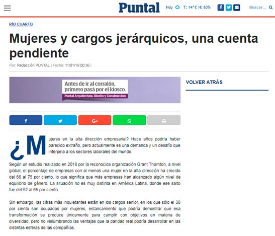 Nota Puntal - Mujeres y cargos jerárquicos