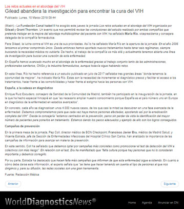 Gilead investiga cura del VIH