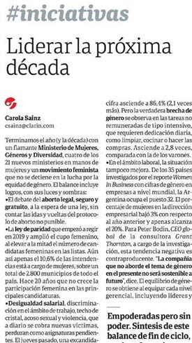 Nota en diario Clarín 