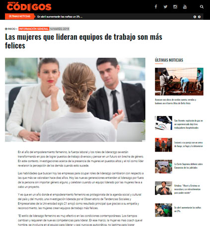 Revista Códigos - Las mujeres líderes son más felices