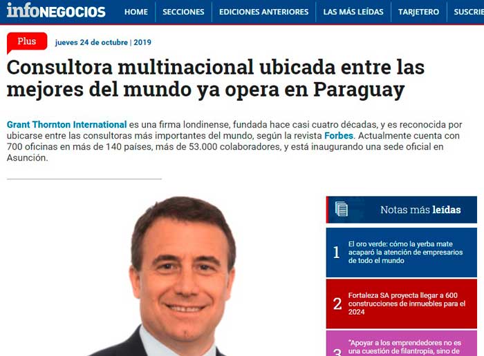 Nota Infonegocios - Grant Thornton Paraguay