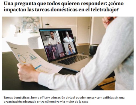Nota tareas domésticas y teletrabajo